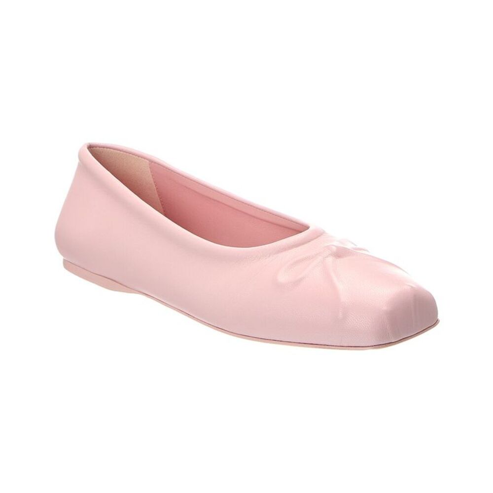 Marni Bow Leather Ballerina Flat, Pink